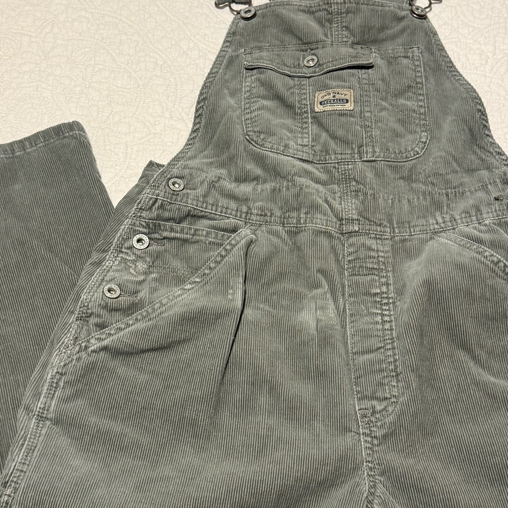 VTG Old Navy Overalls Unisex Small Gray Corduroy Y2K Grunge Skater Carpenter 90s - Picture 3 of 14